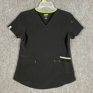 Scrubstar Scrubs Top Men's‎ Small Short Sleeve Black Adults S